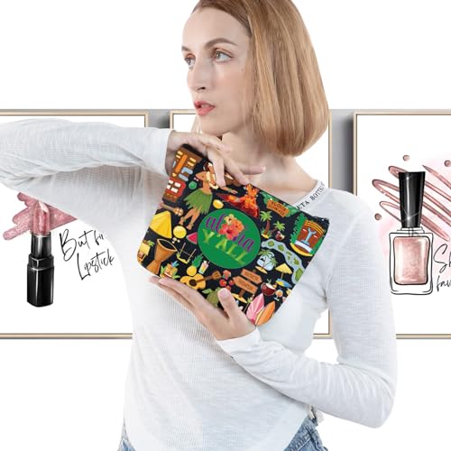 LEVLO Aloha Hawaii Holiday Cosmetic Make Up Bag Hawaii Travel Gift Hawaii Beach Guitar Zipper Pouch Bag Aloha Hawaiian Party Gift - Image 3