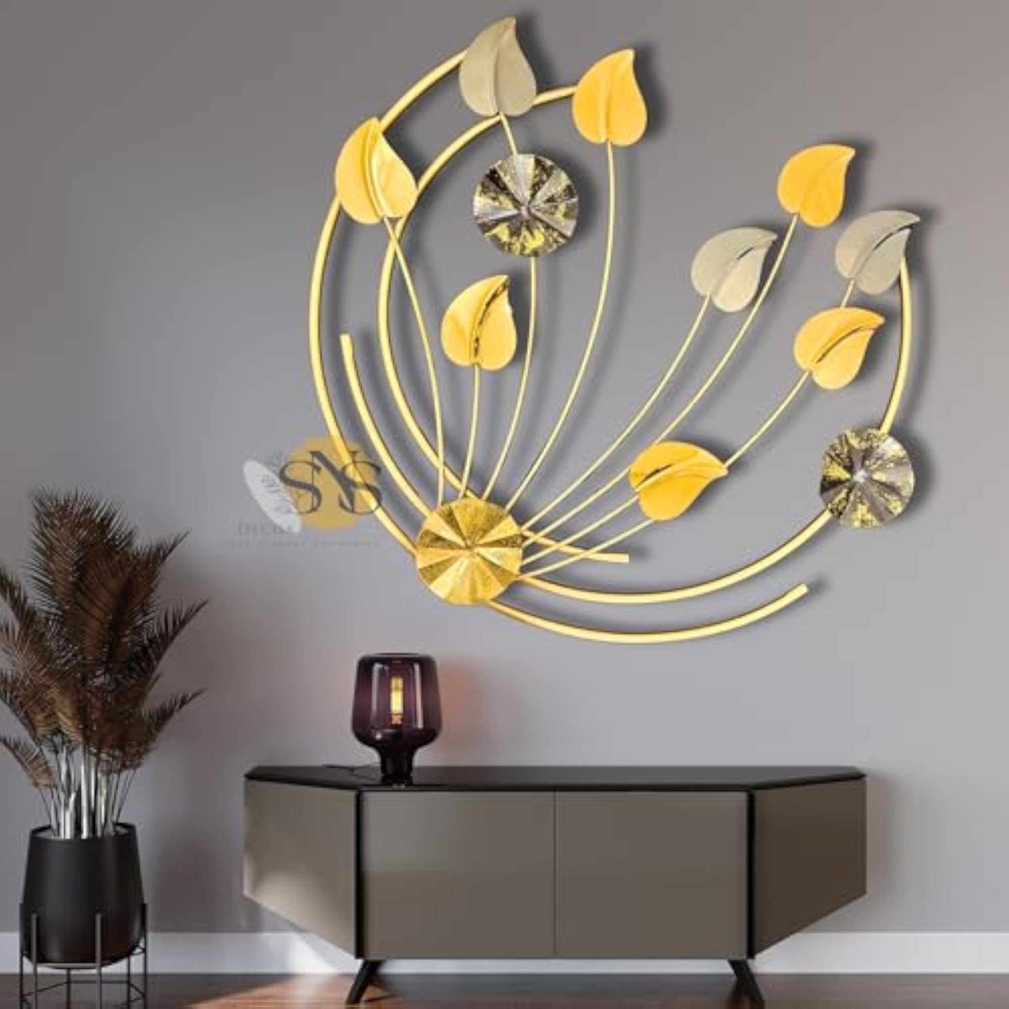 Luxury PVD Metal Moon Wall Art Decorations