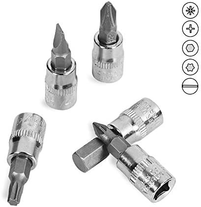 SQUADO Set di chiavi a bussola combinate Daiwa da 8 pollici (20,3 cm), con attacco esagonale da 1/4 e 1/2 pollici (6,35 e 12,7 mm) Riparazione Auto 46 pcs