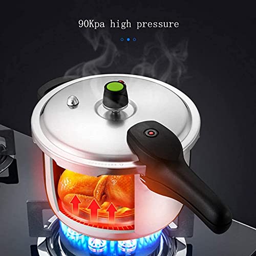 Stainless Steel High Pressure Cooker 100Kpa Large Capacity Fast High Pressure Cooking Pot Suitable for Gas Stoves Induction Cooker Silver-6L