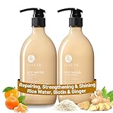 Luseta Rice Water Shampoo and conditioner Set Strengthening & Nourishing Revitalizes Shine for All Hair Types Hydrating & Frizz Control for Women and Men 16.9oz*2