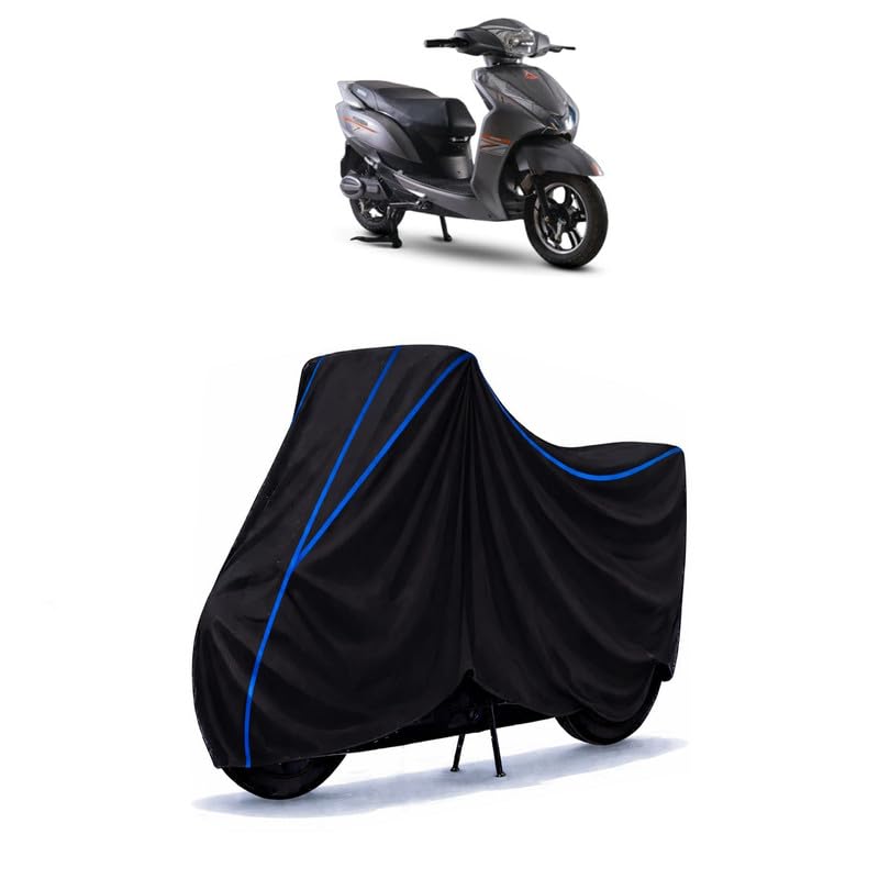 Image of Scooty Cover Water Resistant for Magnus EX | Universal Scooter & Bike Cover | Heavy Duty UV Dust, Rain & Scratch Protection Weather Indoor Outdoor | Black with Blue Piping