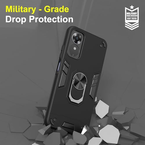 Image of NDCOM for Oppo A17k Back Cover, Premium Oppo A17 Cover, Stylish Oppo A17 Mobile Cover, Shockproof Protection Ring Holder Case
