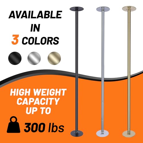 Premium Spinning and Static Dance Pole Kit - Portable 45mm Exercise Pole for Club, Party, Home Use - Easy Assembly, Sturdy Steel Construction with Silicone Rubber Protection - Gold by runmaster - Image 6