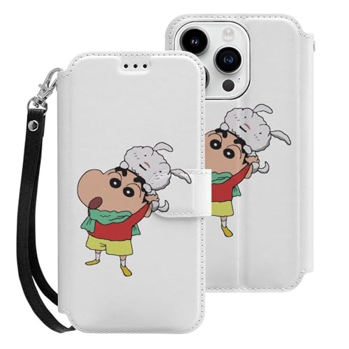 クレヨンしんちゃん iPhone15Pro用ケース 手帳型 スマホケース アイホン15Pro用 財布型カバー カードポケット スタンド機能 誕生日ギフト 人気 男女兼用