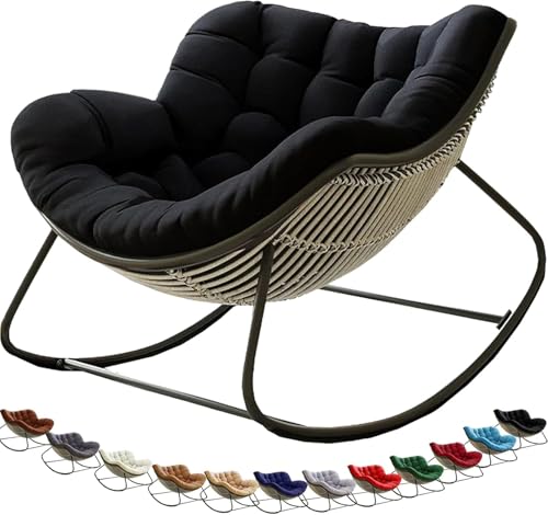 Coussin de chaise à bascule surdimensionné pour adultes - Coussin épais et doux en coton pour une utilisation intérieure/extérieure Housse de chaise inclinable en...