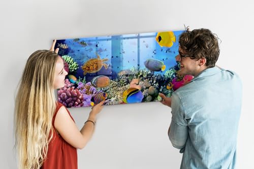 Whiteboard élégant en verre magnétique 120x60cm au design Vie Sous-Marine - 4
