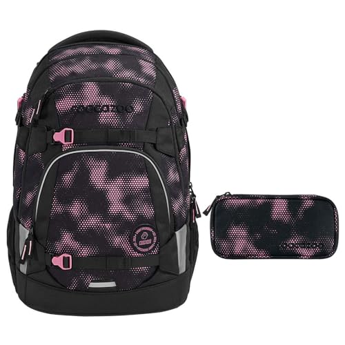 coocazoo MATE Schulrucksack-Set 2tlg inkl. Schlamperbox (Pink Illusion)