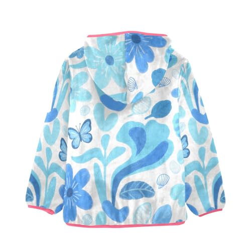 GuoChe Blue Butterfly Kids Sherpa Jacket2