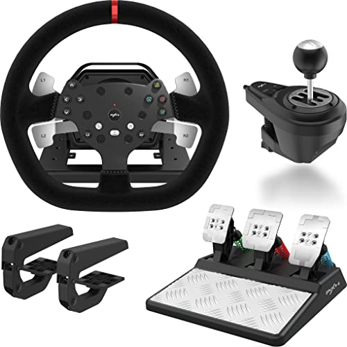 PXN V10 Lenkrad Pedalen und Schaltung, Force Feedback - Gebraucht - Wie Neu - 270/900° Gaming Lenkrad für PC, PS4, Xbox One, Xbox Series X&S - FFB Rennlenkrad mit Tool App, Paddle Shifters