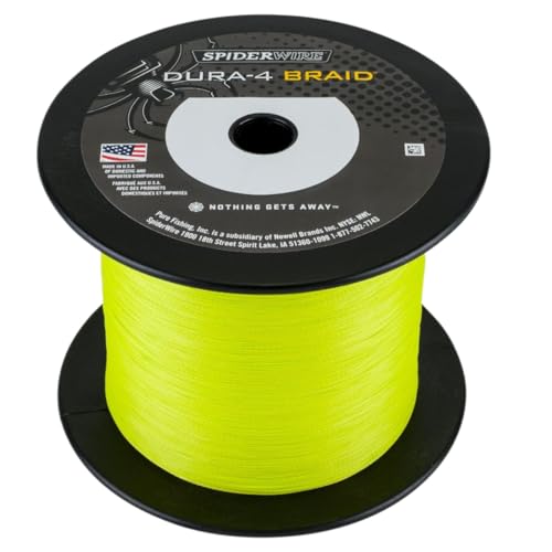 Fil de pêche tressé 4 brins pas cher Spiderwire Dura 4 jaune 1800m pour moulinet