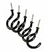 AmerTac 514BLCC Vinyl Coated Ceiling Hooks, Black,5 Hooks per pack