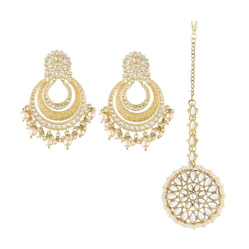 Image of Peora Traditional Indian Ethnic Earrings Jewellery Set Gift for Women Girls