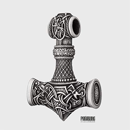 Thor's Hammer Necklace Size Extra Large - Mjolnir Nordic Pendant - Viking Jewelry For Men Women - Scandinavian Norse Art Style #TOP1