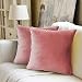 Produktbild WEYON 2er Set Samt Kissenbezug Dekorative Dekokissen Kissenhülle mit Strapazierfähigem Verstecktem Reißverschluss für Sofa Schlafzimmer Auto 40X40cm Rosa