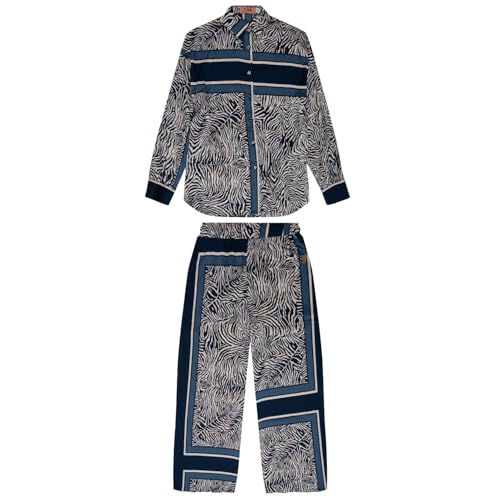 YUSHE 2 Piece Set Zebra Print Shirt With Wide Leg Pant Office Wear Coord Set Dress Summer 2025 Director Boss Bold Fashion