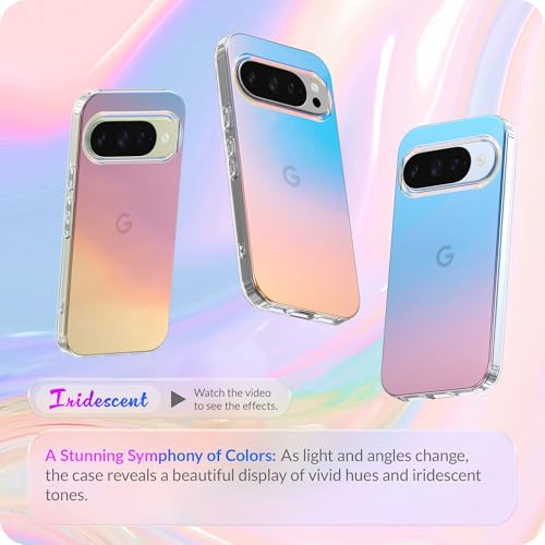 LONLI Hue Case for Google Pixel 10 Pro XL - Fluorescent Holographic Iridescent Phone Case - [Raised Camera Frame] - Cute and Unique Phone Cover for Girls and Women - image 2