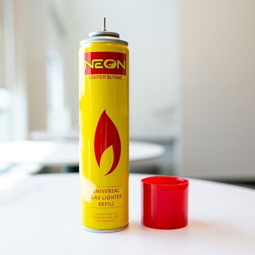 Neon Lighter Gas Refill Butane Universal Fuel Ultra Refined 300ml 10.14Oz (4 Cans)