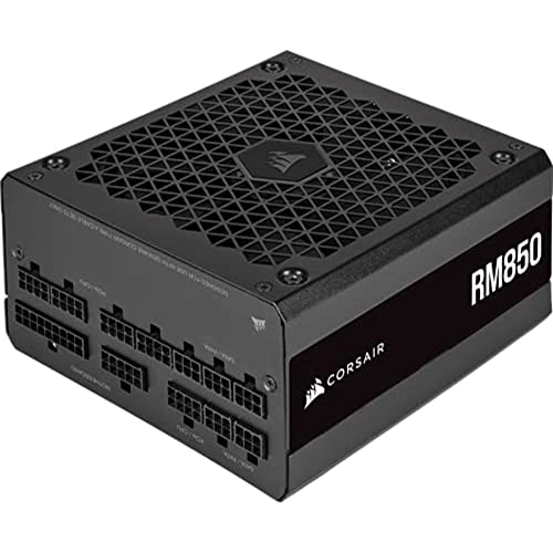 Corsair RM850 (2021), RM Serie, 850 Watt 80 Plus Gold vollmodulares ATX Netzteil (Triple EPS12V Anschlüsse, geräuscharmer Betrieb, Zero RPM Lüftermodus, 105°C Kondensatoren, moderner Standby) schwarz