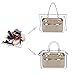 ZTUJO Purse Organizer Insert, Felt Bag Organizer with Metal Zipper, Handbag & Tote Shaper, For Speedy Neverfull Tote, 7 Sizes(Large, Brown polka dots Beige)
