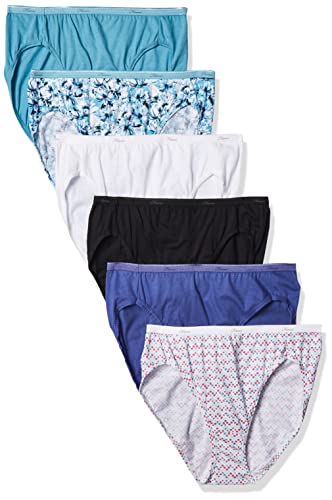 Image of Hanes Women's Hi-Cut Panties 6-Pack Assorted 9