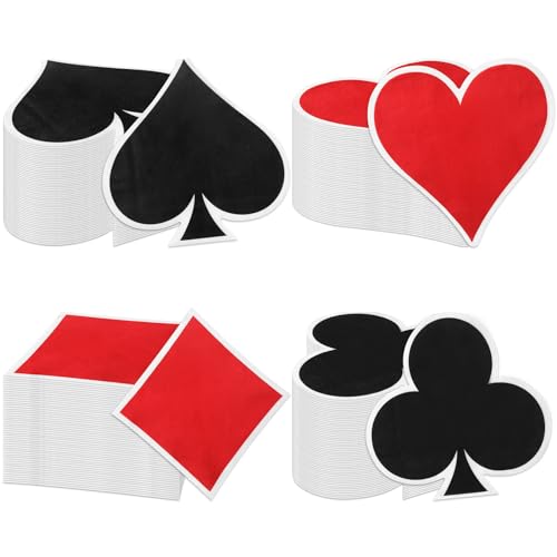 Honoson Casino Napkins Party Supplies Poker Game Themed Birthday Supplies Disposable Paper Napkins Goods for Las Vegas Theme Casino Night Party Decorations Card Playing Club