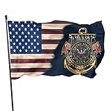 The us Navy Flag 3×5 Foot/Double-Sided Printing Flag (Mirror Image Back) Outdoor Banner Garden...