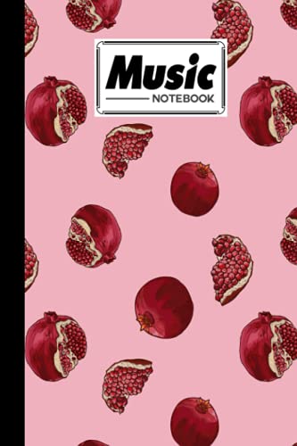 Music Notebook: Pomegranate Music Notebook, Music Writing Notebook | Blank Sheet Music Notebook, 120