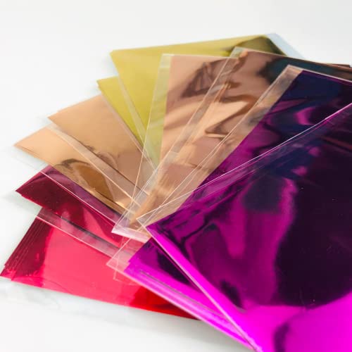 Gold Rubin Rose Gold Deep Pink Champagner Gold Folie Transferfolie Vorgeschnitten 50 Stück