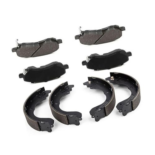 A-Patrix 8Pcs Semi-Metallic Brake Pads and Drum Brake Shoes Front Rear Brakes Kit fits Dodge Caliber 2.4L 2007 2008 2012, fits Chrysler Sebring 2.4L 2007-2009, fits Dodge Avenger 2.0L 2008 2009