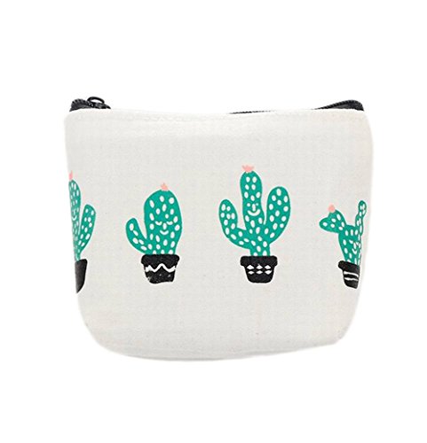 Preisvergleich Produktbild LAAT Klein Leinwand Münzen Geldbeutel Kreative Geschenk Einfache Geldbeutel Reißverschluss Münzen Aufbewahrungsbeutel Mini Kosmetik Beutel Kaktus-Muster 12 * 3.3 * 8.5cm