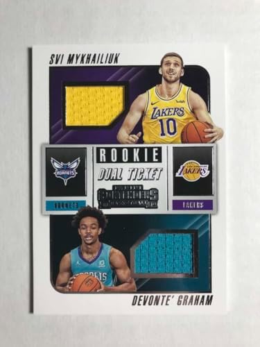2018-19 Panini Contenders Rookie Ticket Dual Swatch #10 Devonte' Graham/Svi Mykhailiuk RC Jersey Game Used Charlotte Hor NBA Basketball Trading Card