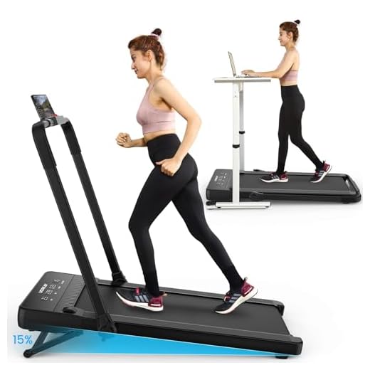 Uorkay Treadmill with 15% Incline, 2 in 1 Auto Incline Foldable Treadmill with Remote Control, Folding Treadmills for Home Office, Incline Under Desk Walking Pad Treadmill (Black)