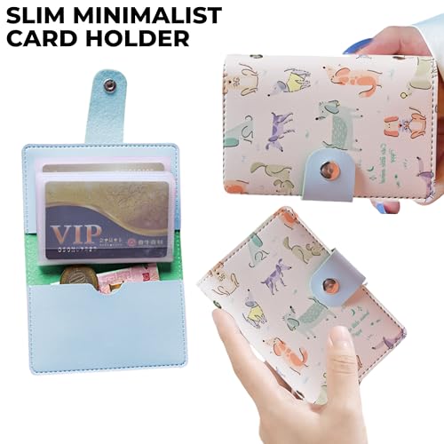 Image of Kraptick Card Holder Wallet - Slim Credit Card Holder, Visiting Card Organizer, Multi Slot Pocket Card Wallet with Secure Closure, Compact Travel Card Case (Animal Print)