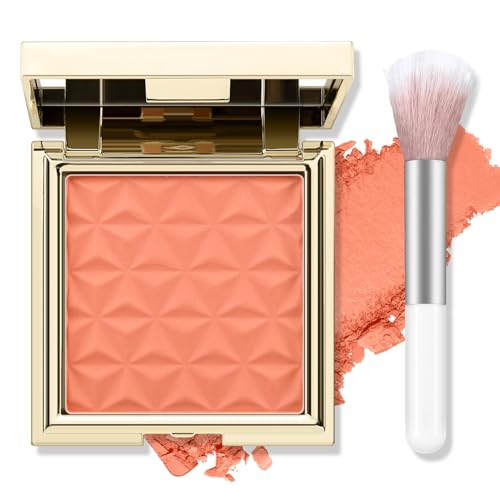 Boobeen Powder Blush Palette Matte Blush für Wangen-Makeup, leichtes hochpigmentiertes Blush Compact für Gesicht, aufbaubarer natürlicher erröteter Look