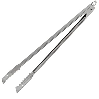 Edlund 6416HDL 16" Heavy-Duty Gripper Tong with Lock | Commercial Flat Paddle and Serrated Utility Kitchen Utensil for Restaurant Buffet Catering, 16"L x 16"W x 0.98"H, Stainless Steel Pack of 1