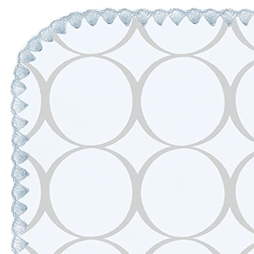 Image of SwaddleDesigns Large Receiving Blanket, Ultimate Swaddle for Baby Boys, Softest US Cotton Flannel, Best Shower Gift, Made in USA, Sterling Mod Circles on Sunwashed Blue (Mom's Choice Award Winner)