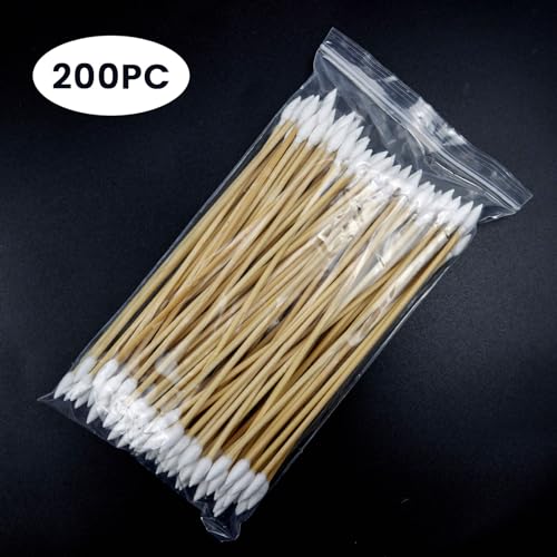 200PCS Gun Cleaning Swabs, Double Ended Pistol Cleaning Swabs, 6\" Pointed Gun Cleaning Supplies Swabs - Lint Free, Highly Absorbent Gun Swabs for Precision Gun Cleaning, Applying