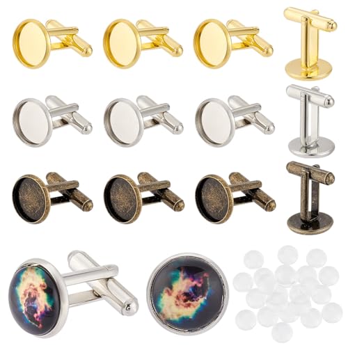 PH PandaHall Bases de Mancuernas 24pcs Latón 3 Colores miniatura 1