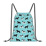 Newfoundlands Dog Fabric Cute Dogs Backpack Bag - Gym String Back Sack Waterproof Beach Swim Bags...