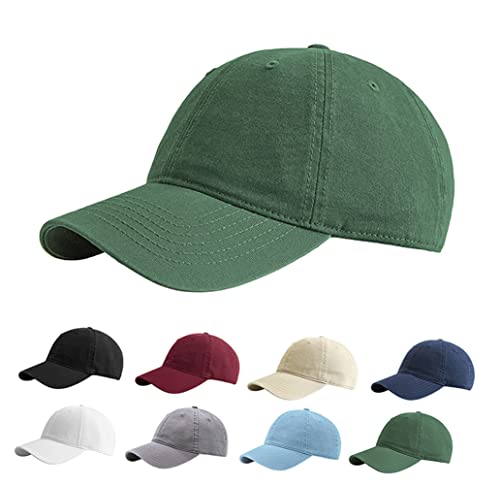 Image of Etyepoh Baseball Cap for Men Women Plain Adjustable Sport Casual Cotton Dad Hat (02-Dark Green)