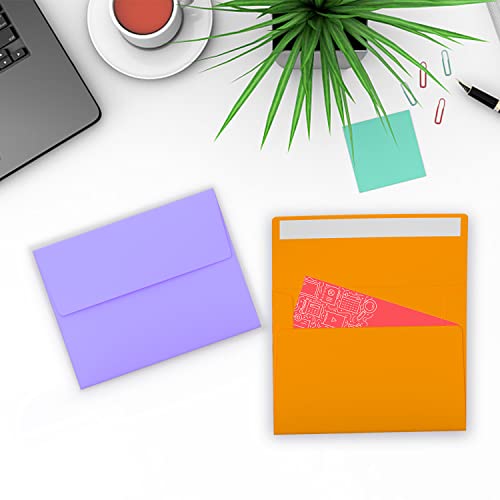 100 Pack A2 Colorful Invitation Envelopes, 4.37X5.75 Invitation Envelopes Self Seal For Rsvp, For Engagement Invites, Weddings, Birthday Party, 10 Colors #TOP3