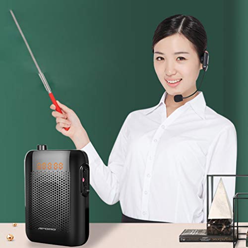 STOBOK Amplificador de Voz Sem Fio Portátil Com Display Led Miniteaching Microfone Alto-Falante Reca