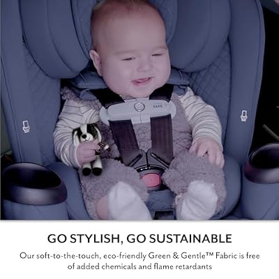 Evenflo Revolve360 Slim 2-in-1 Rotating Car Seat with Green & Gentle Fabric (Agate)