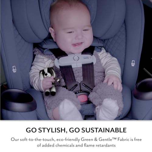 Image of Evenflo Revolve360 Slim 2-in-1 Rotating Car Seat with Green & Gentle Fabric (Agate)