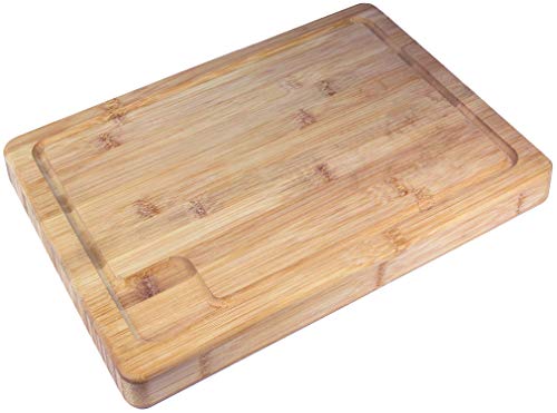 Planche à découper en bambou de cuisine rectangulaire réversible et durable - 2