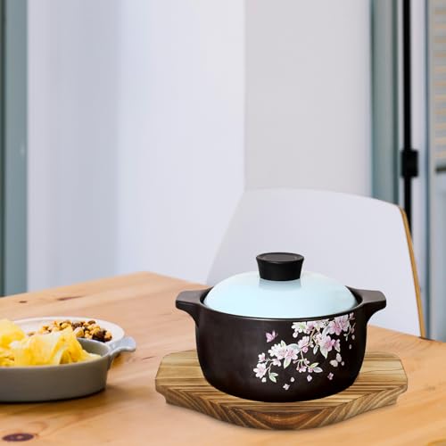 Soportes de madera maciza para cazuelas con diseño resistente y protector de mesa elegante 6