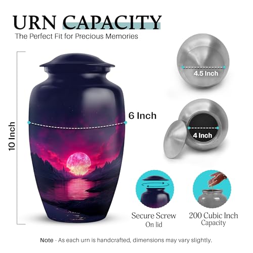 Image of Beach Urn - Small Keepsake Urn - Combo 1 - Large with 3 Inch Pack of 1 - Unique Urns for Human Ashes - Decorative Urns for Mom & Dad - Cremation Memorial