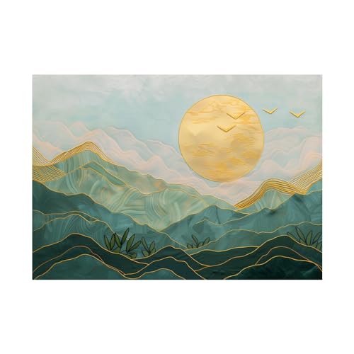 Tableau Abstrait Paysage de Montagne Moderne 80x120 cm