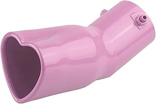 SQOFJGIGN Coche Tubo Escape Piezas Coche con diseño Forma corazón Accesorios para Coche silenciador Tubo Escape Acero Inoxidable 2,5 Pulgadas Color Negro Garganta Cola Coche(Pink Straight)
